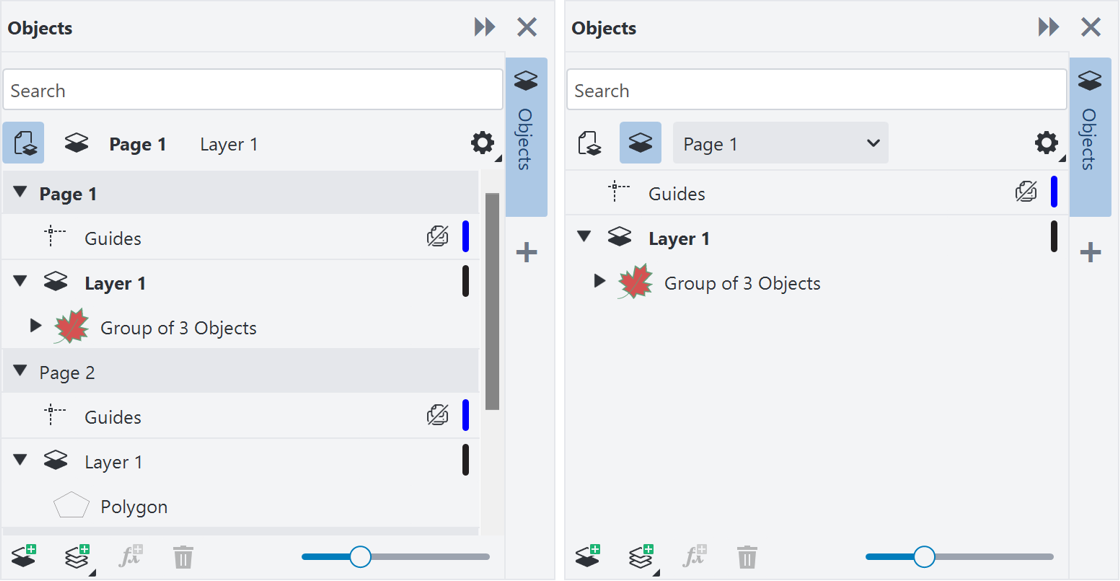 Corel DESIGNER 2026 Help | View layers, pages, and objects